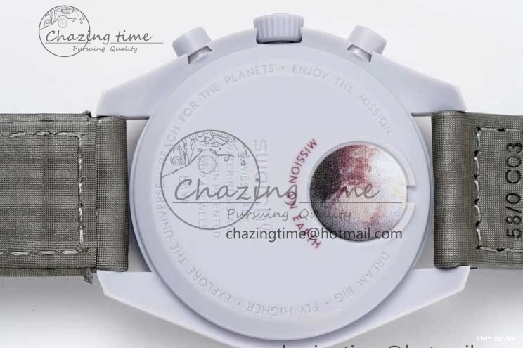 1229 Speedmaster Misson To Pluto 1:1 Best Edition Gray Dial On Nylon Strap Quartz TravelReady 7858